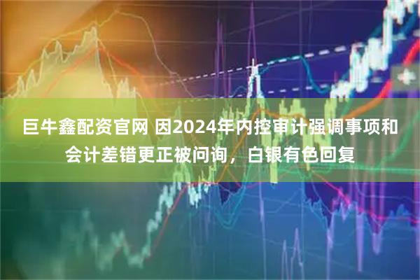巨牛鑫配资官网 因2024年内控审计强调事项和会计差错更正被问询，白银有色回复